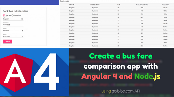 Create a bus fare comparison app with Angular 4 and Node.js