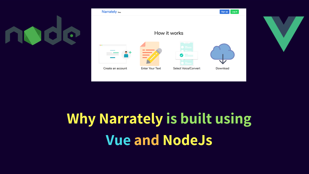 Why Narrately is built using Vue and NodeJs