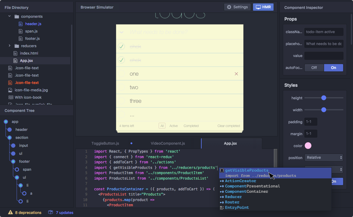 React browser. Reactide. Header компонент. Header в приложении. Footer React.