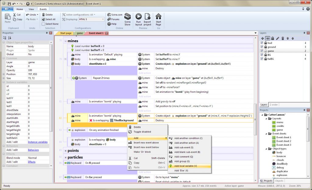 Construct 2 game engine