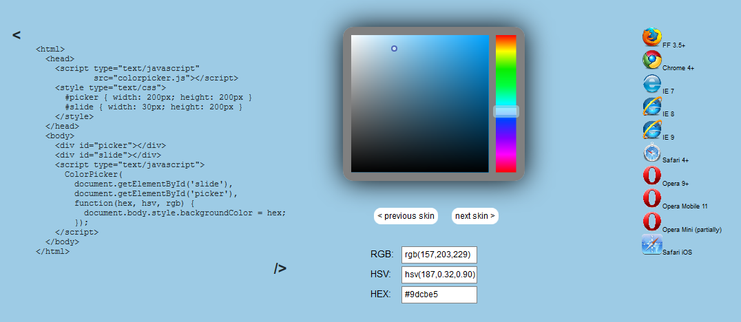 javascript color picker wheel