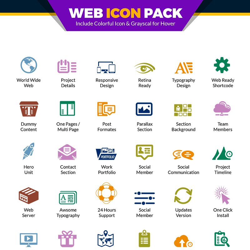 Web Pack | Website Vector for Web Design and Development Agency or Company | Website Use Iconset Template