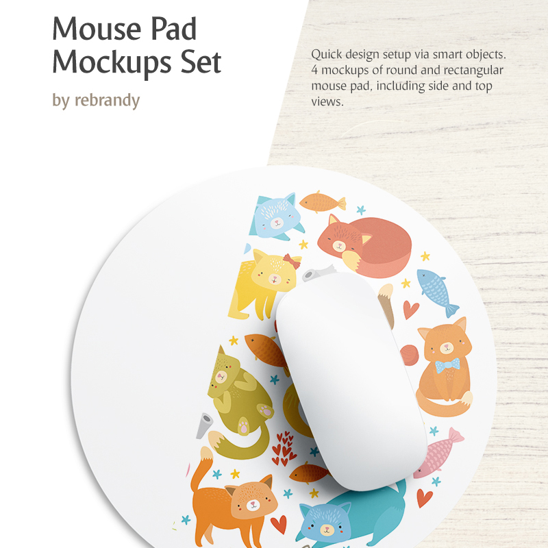 Mouse Pad Set Product Mockup