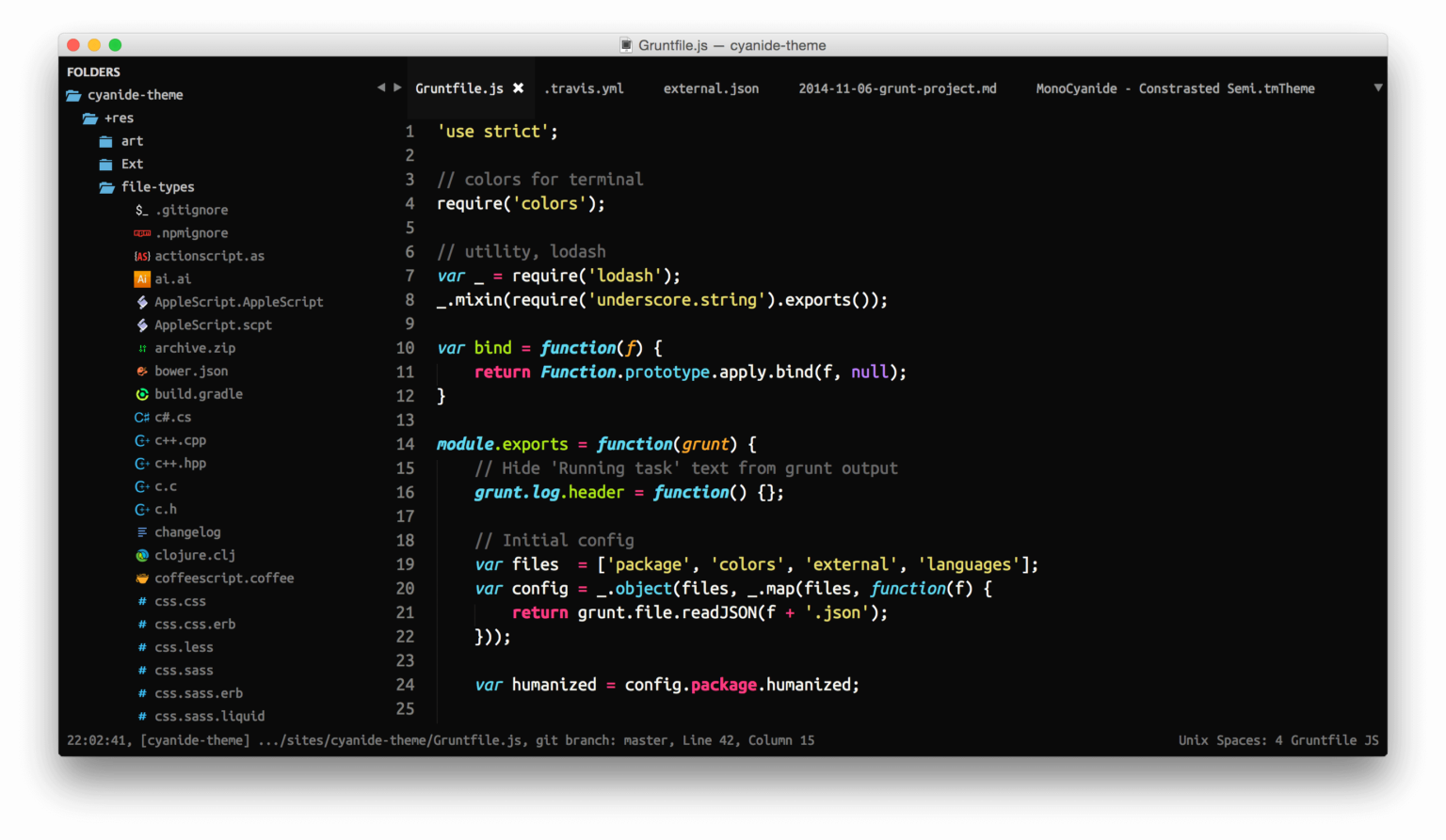 sublime text 3 themes for development