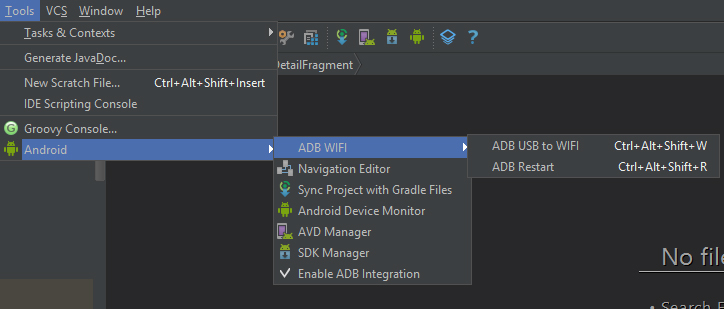 android studio wireless debugging