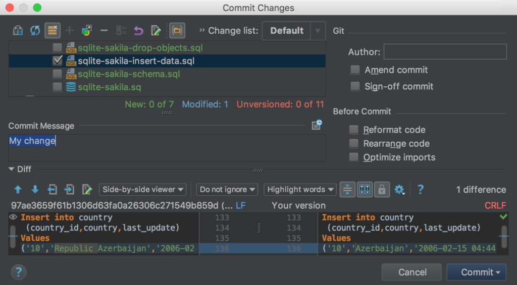 datagrip format sql