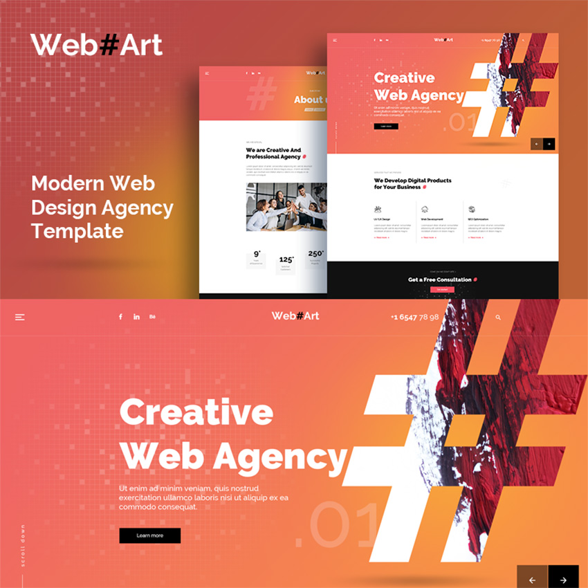 WebArt - Web Design Simple Creative PSD Template