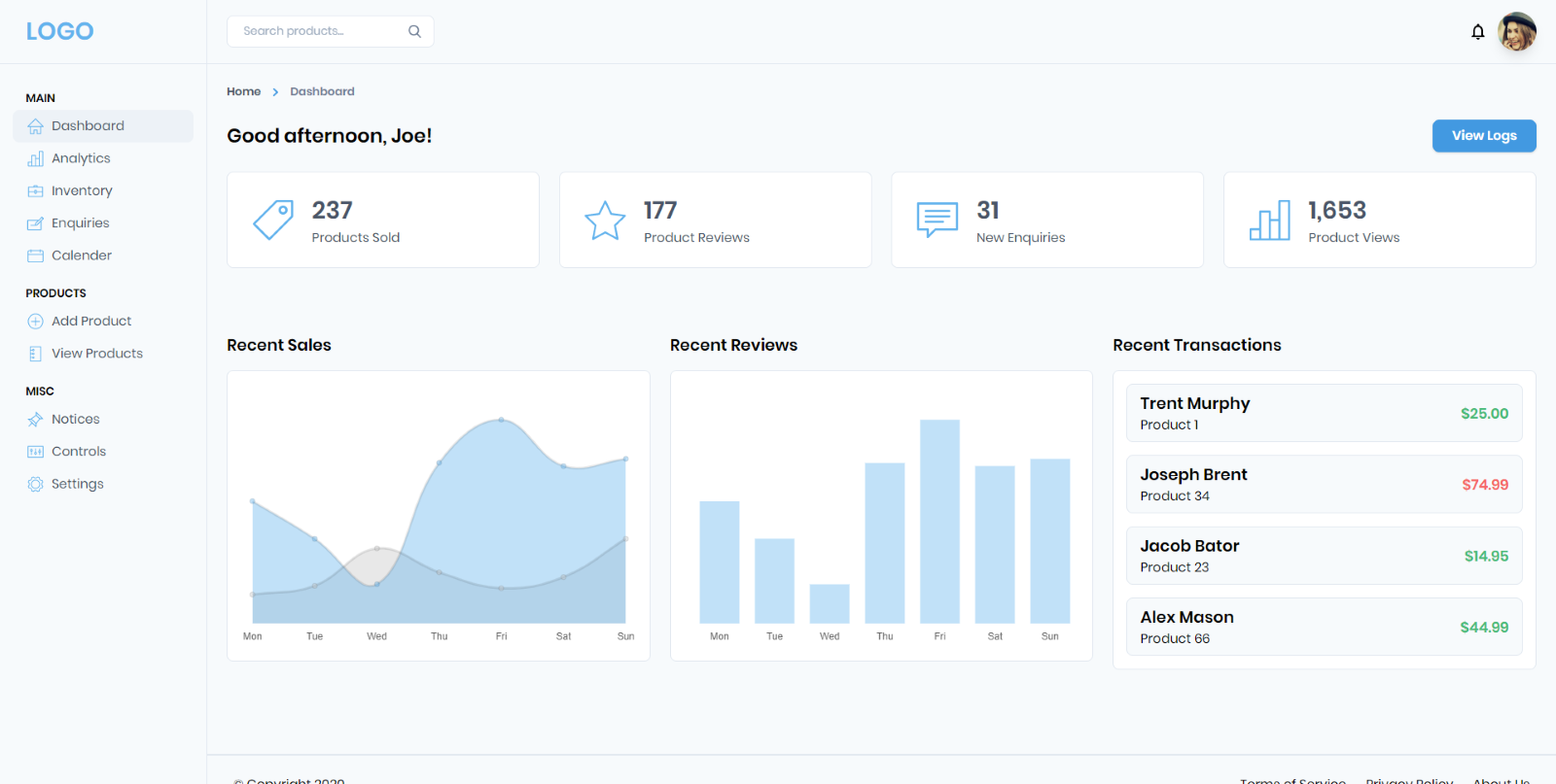 Top 20 Tailwind CSS Dashboard Templates And Themes - Dunebook