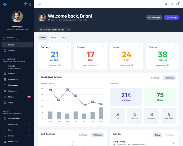 simple css dashboard